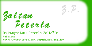 zoltan peterla business card